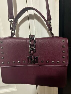 Women's Plum Studded Chain-Accent Shoulder Bag